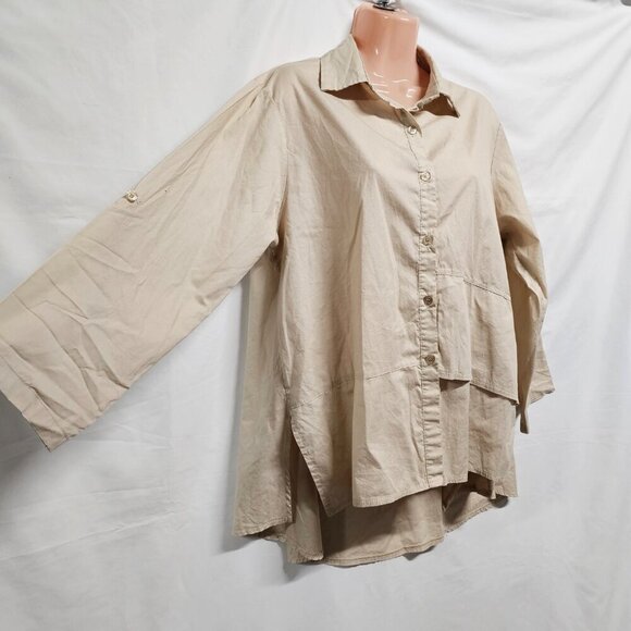 Acqua & Limone Lagenlook Layered Asymmetric Top Tunic Blouse Shirt One Size - Picture 7 of 11